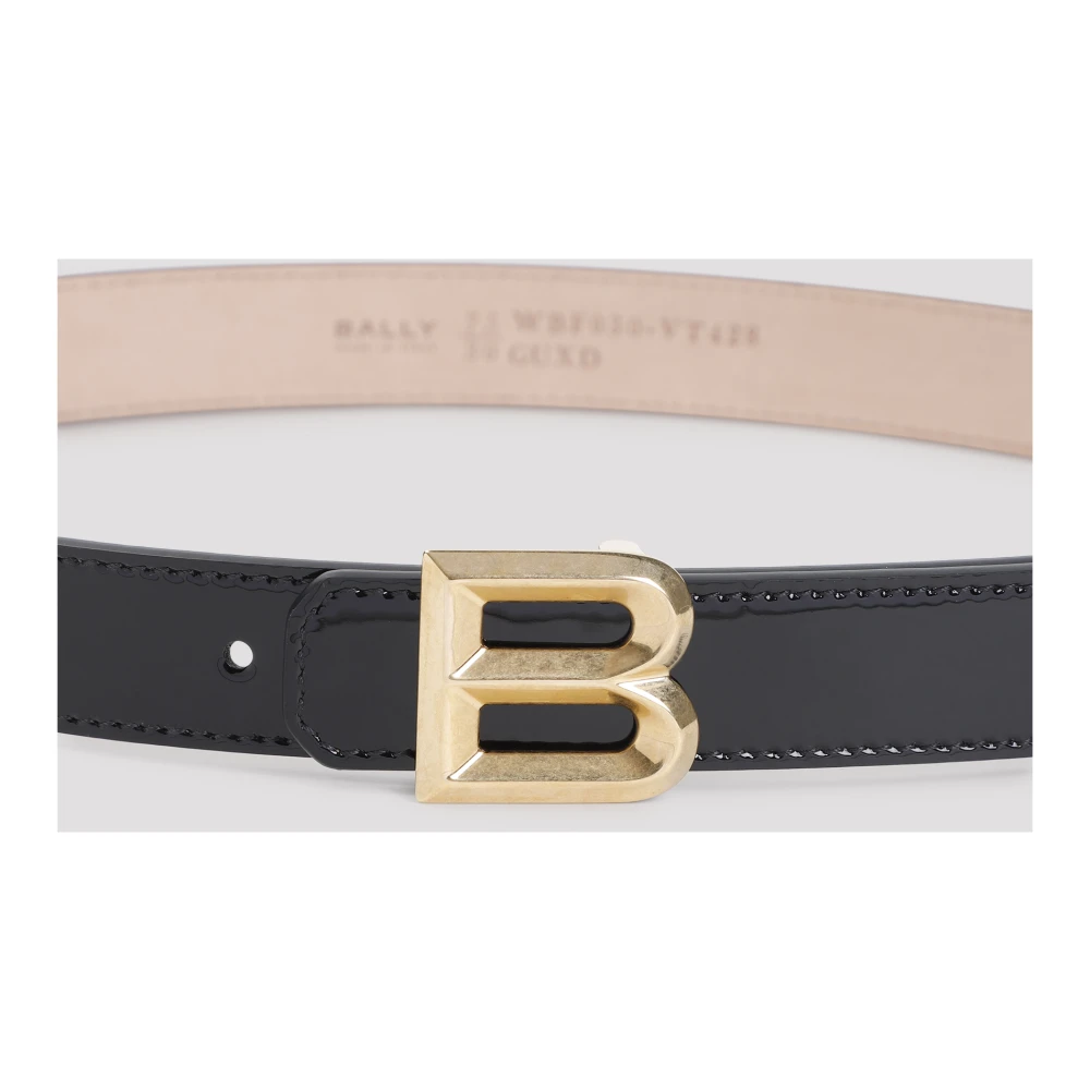Bally Zwarte Leren Riem Black Dames