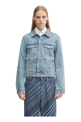Cut-Up Fitted Denim Jacket