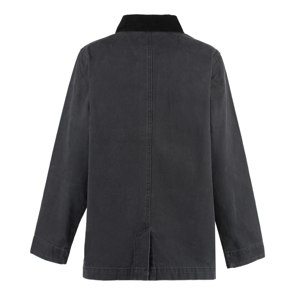 Dickies Katoenen jas met geribbelde kraag Black Dames