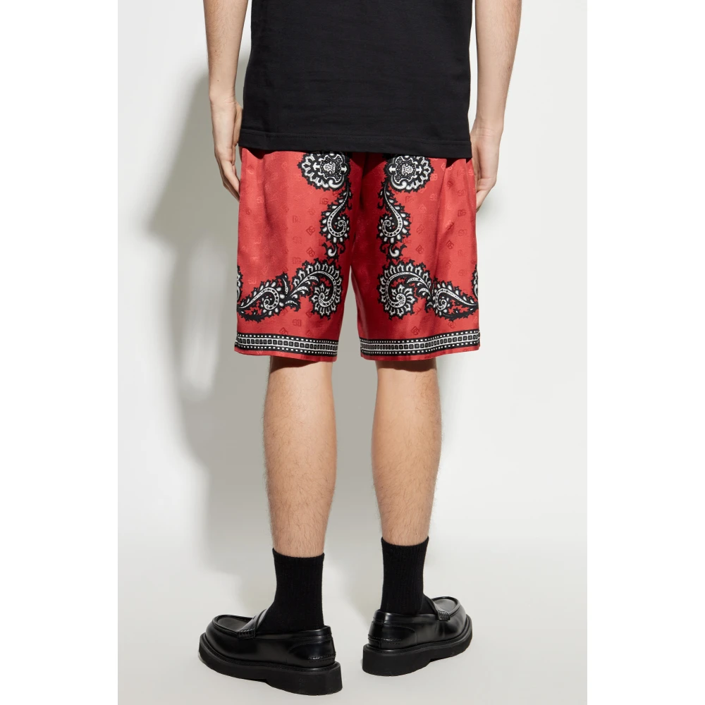 Dolce & Gabbana Zijden shorts Red Heren