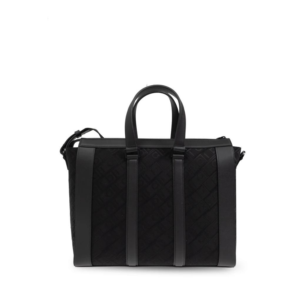 Salvatore Ferragamo Aktetas met schouderband Black Heren