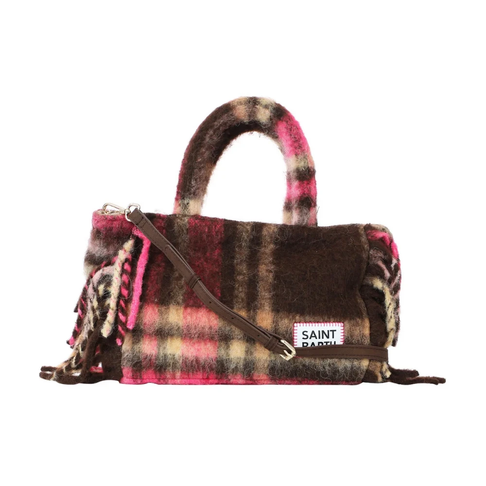 Saint Barth Colette Franje Schoudertas met Ruitpatroon Multicolor Dames