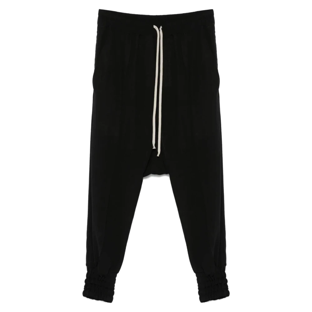 Rick Owens Broek met trekkoord en manchetten Black Heren
