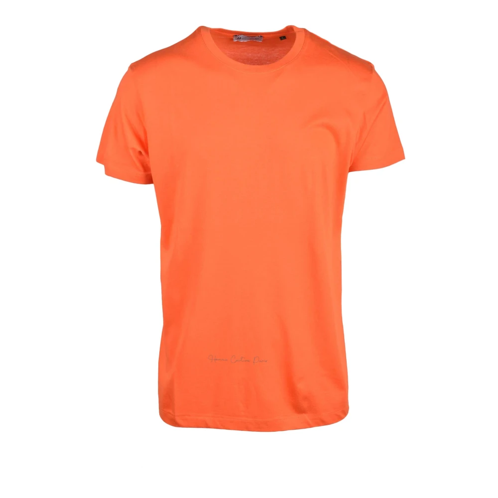 Daniele Alessandrini Katoenen T-shirt voor Mannen Orange Heren