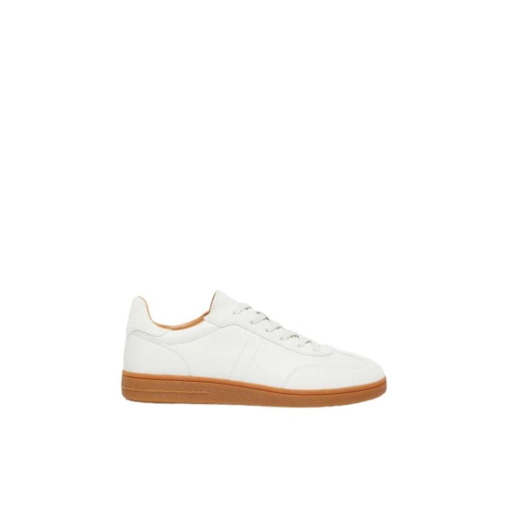 Max Mara Women's White Suede Insert Lace-Up Sneakers