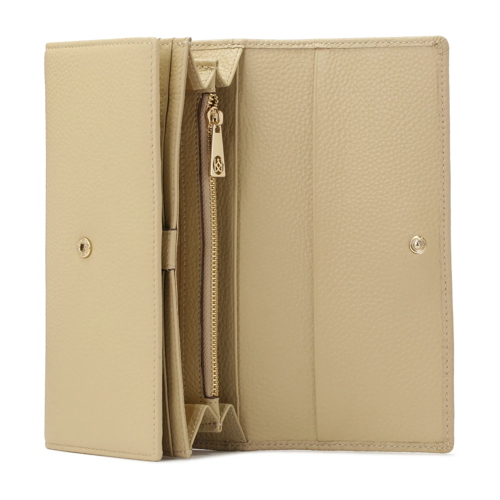 Kazar Langwerpige ruime leren portemonnee Beige Dames