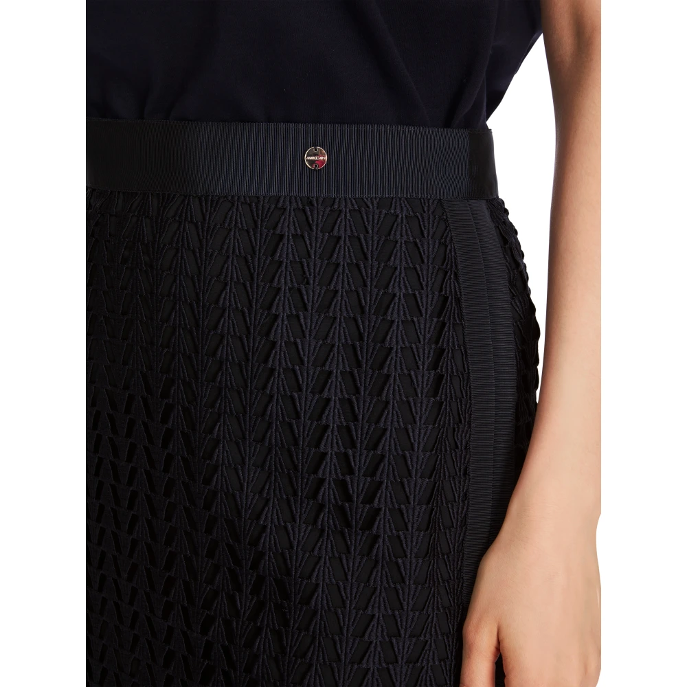 Marc Cain Midi Potloodrok met Mesh Design Blue Dames