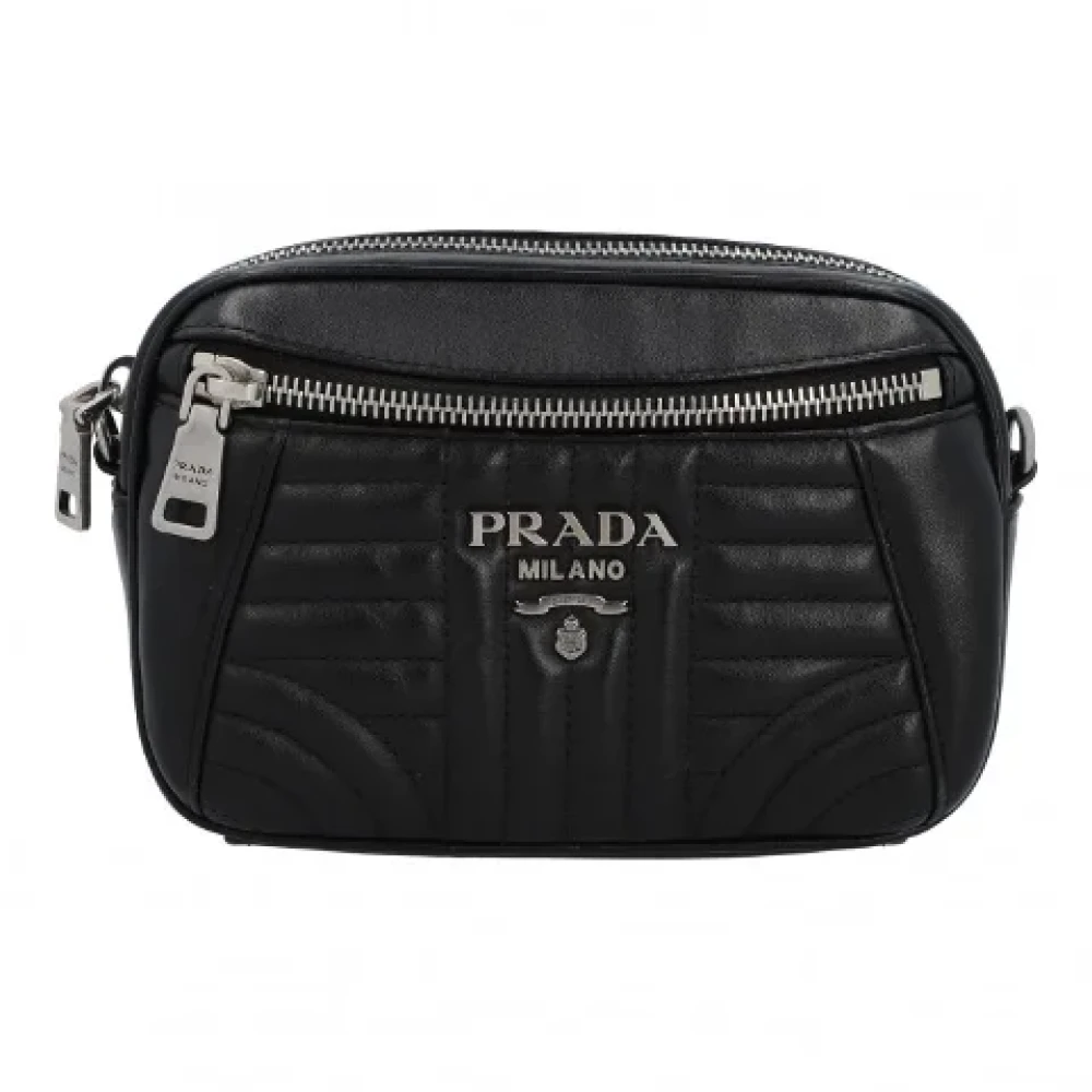 Prada Vintage Pre-owned Leather crossbody-bags Black Dames