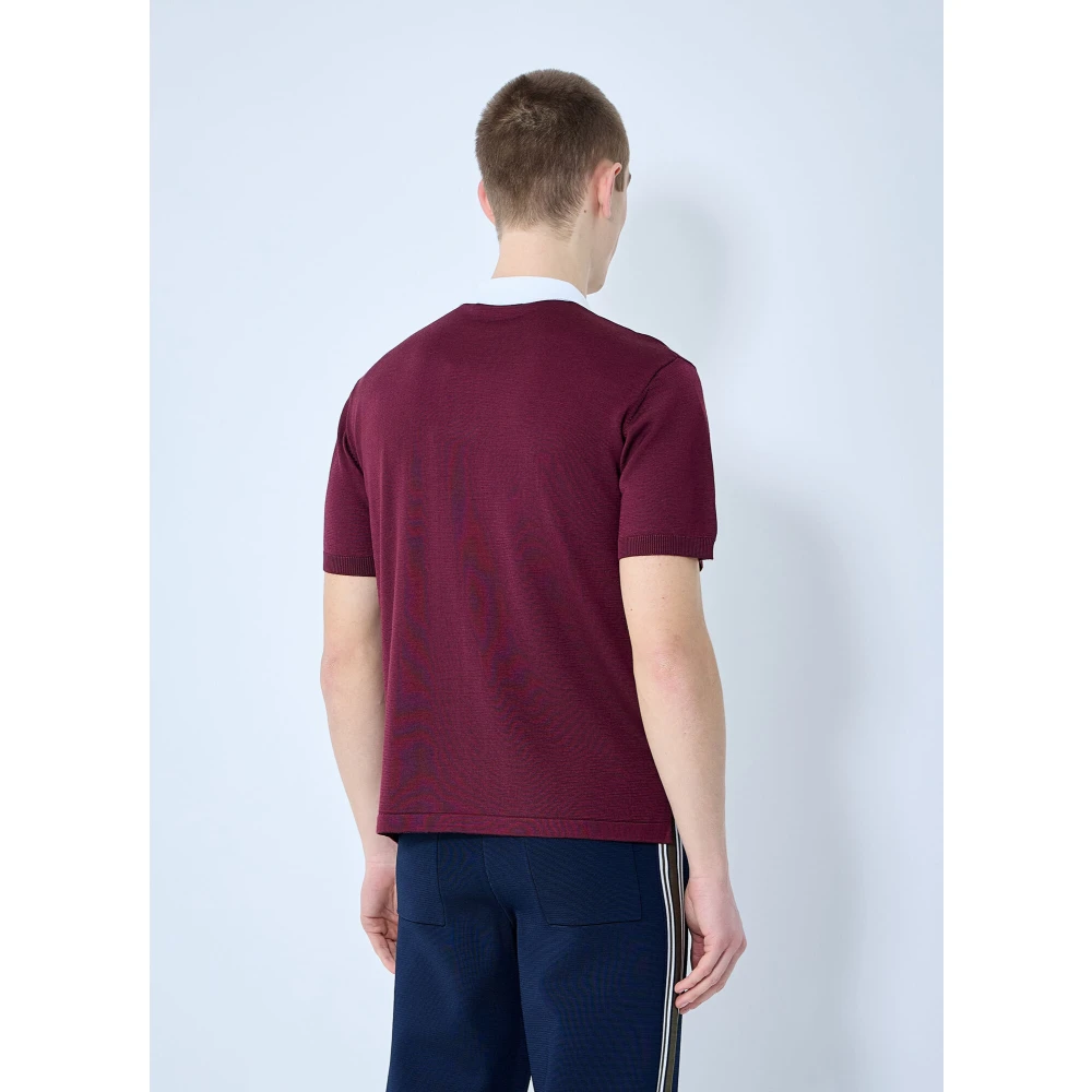 Wales Bonner Polo Shirt met Logo Patch Red Heren