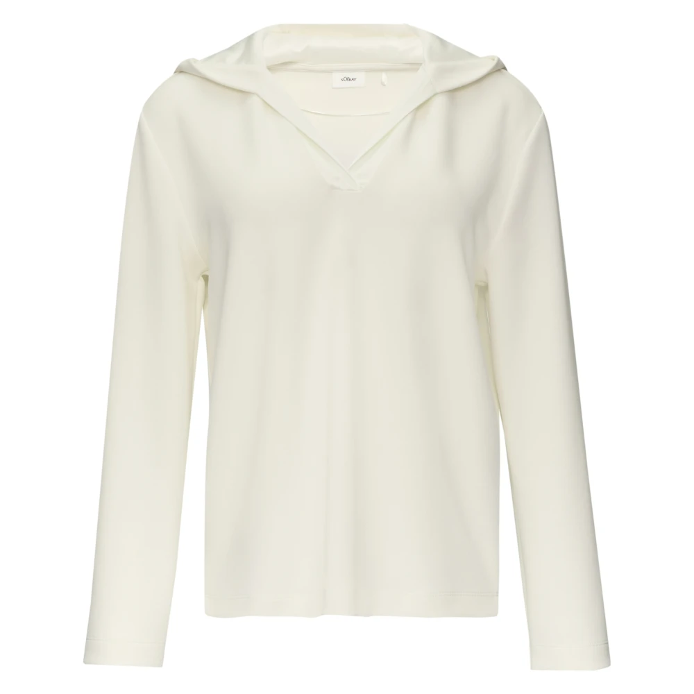 s.Oliver Hoodie met satijndetails Beige Dames