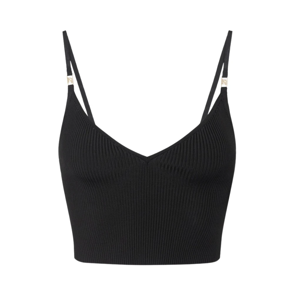 Elisabetta Franchi Zwarte Top voor Vrouwen Black Dames