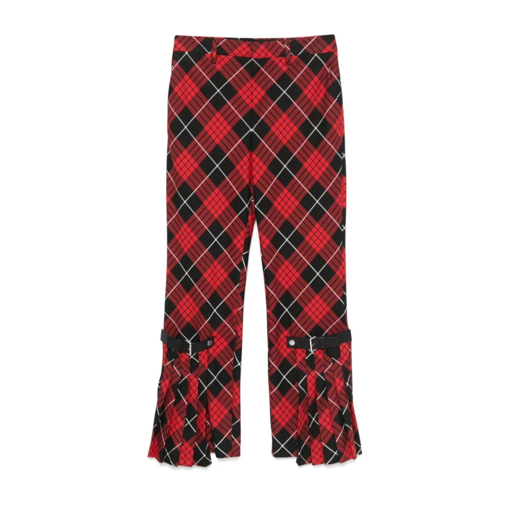 Jean Paul Gaultier Rode op maat gemaakte broek met kilt detail Multicolor Dames