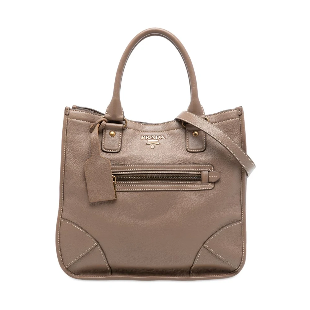 Prada Vintage Women's Brown Pre-Owned Leather Handbag