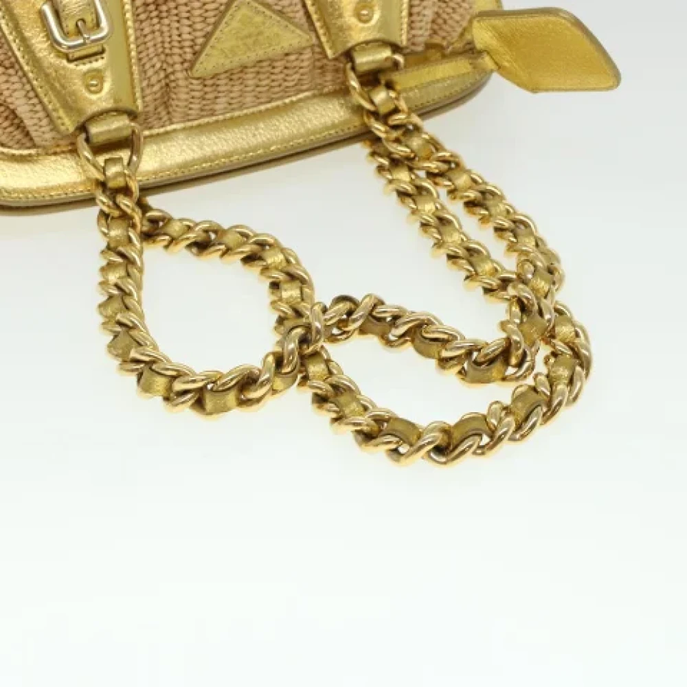 Prada Vintage Pre-owned Leather prada-bags Beige Dames