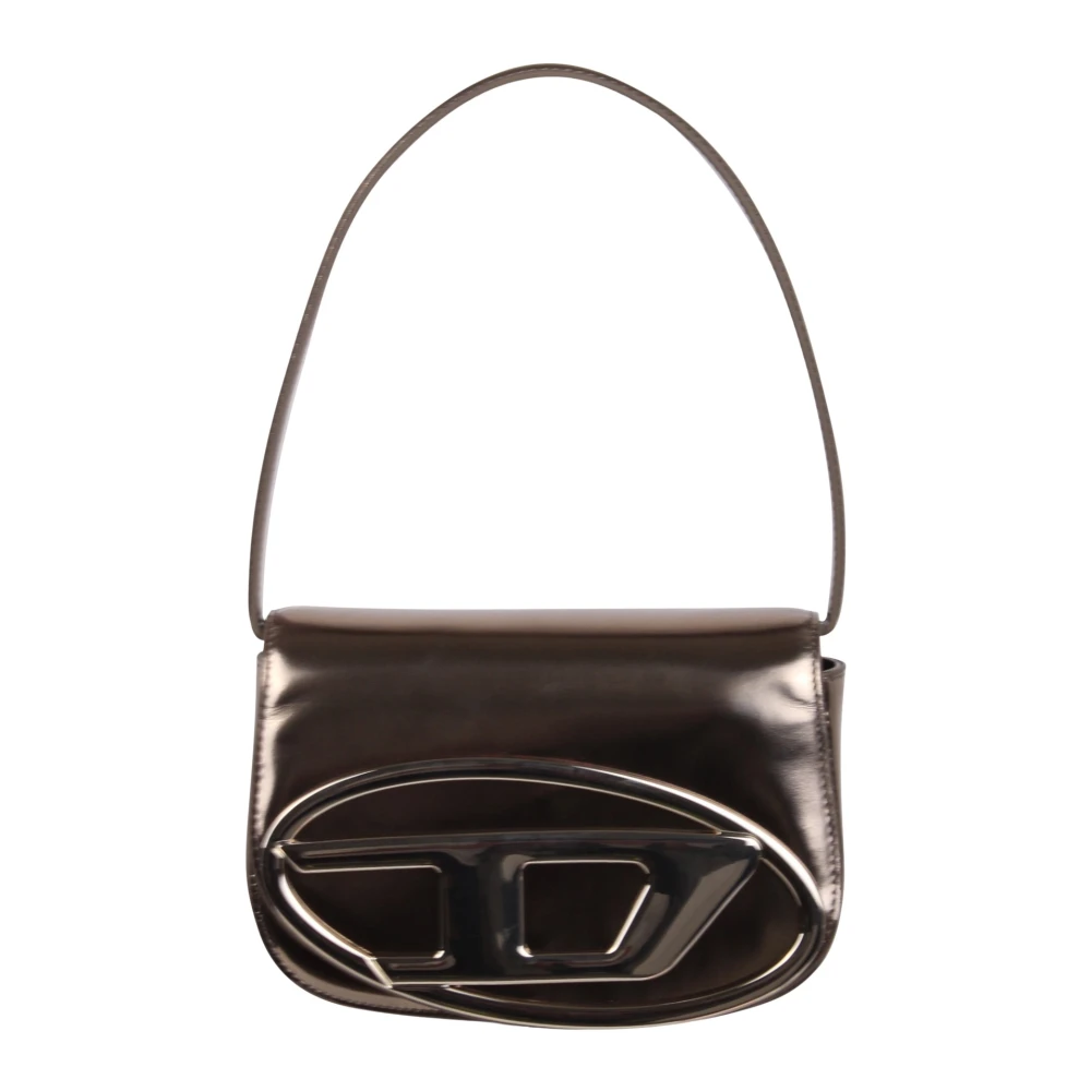 Diesel Schoudertas met metallic afwerking en logo Yellow Dames