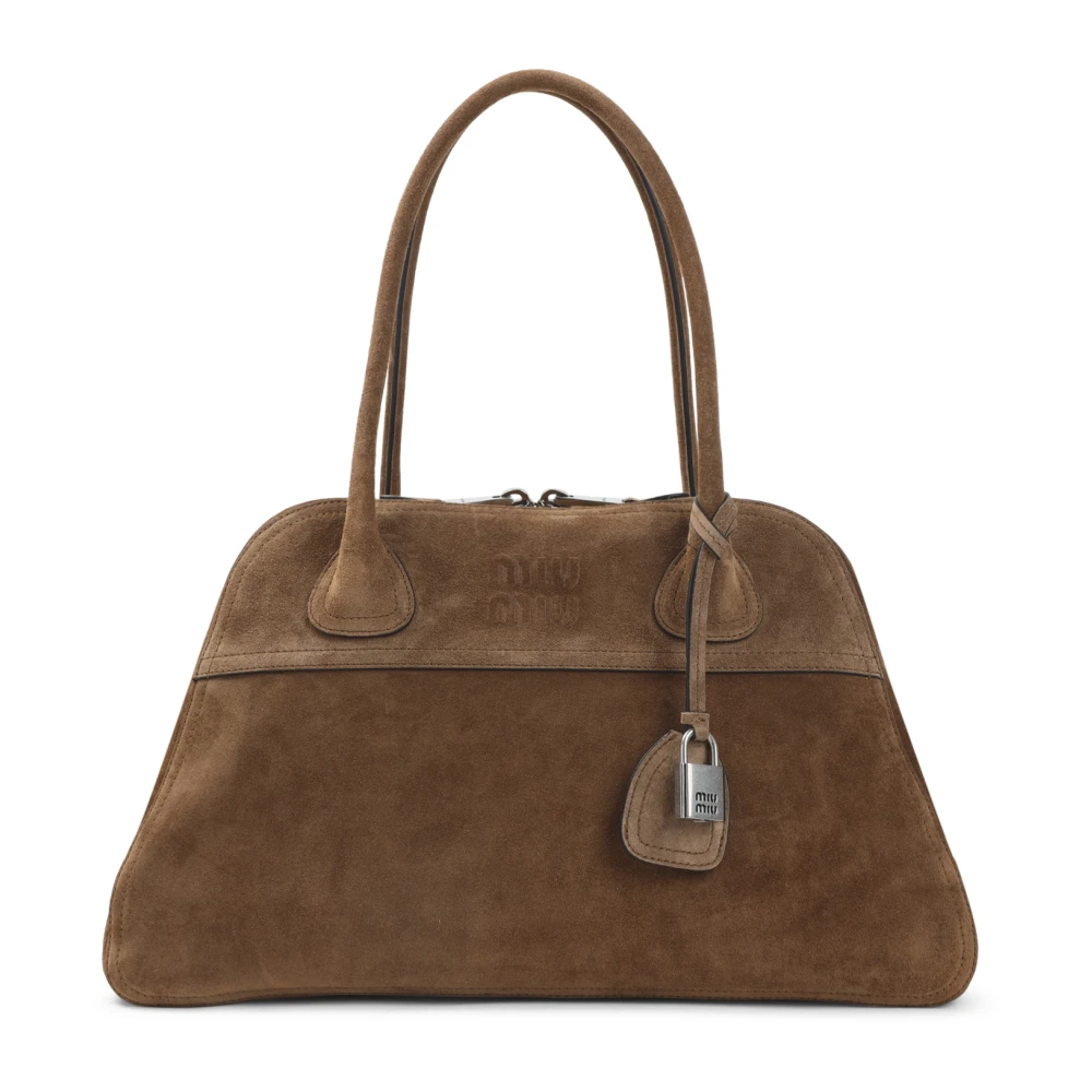 Miu Miu , Handbags, Female, Brown, One Size, Vivant Suede Bag