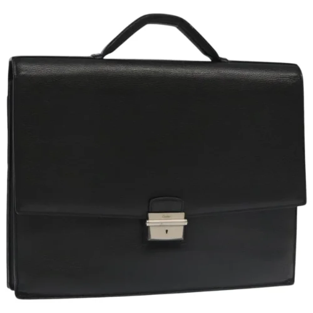 Cartier Vintage Pre-owned Leather handbags Black Dames