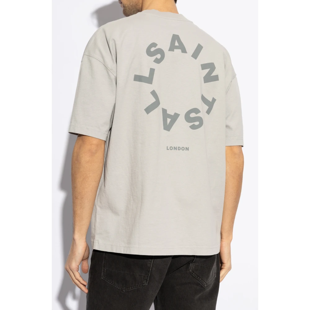 AllSaints Tierra Oversize T-shirt Gray Heren