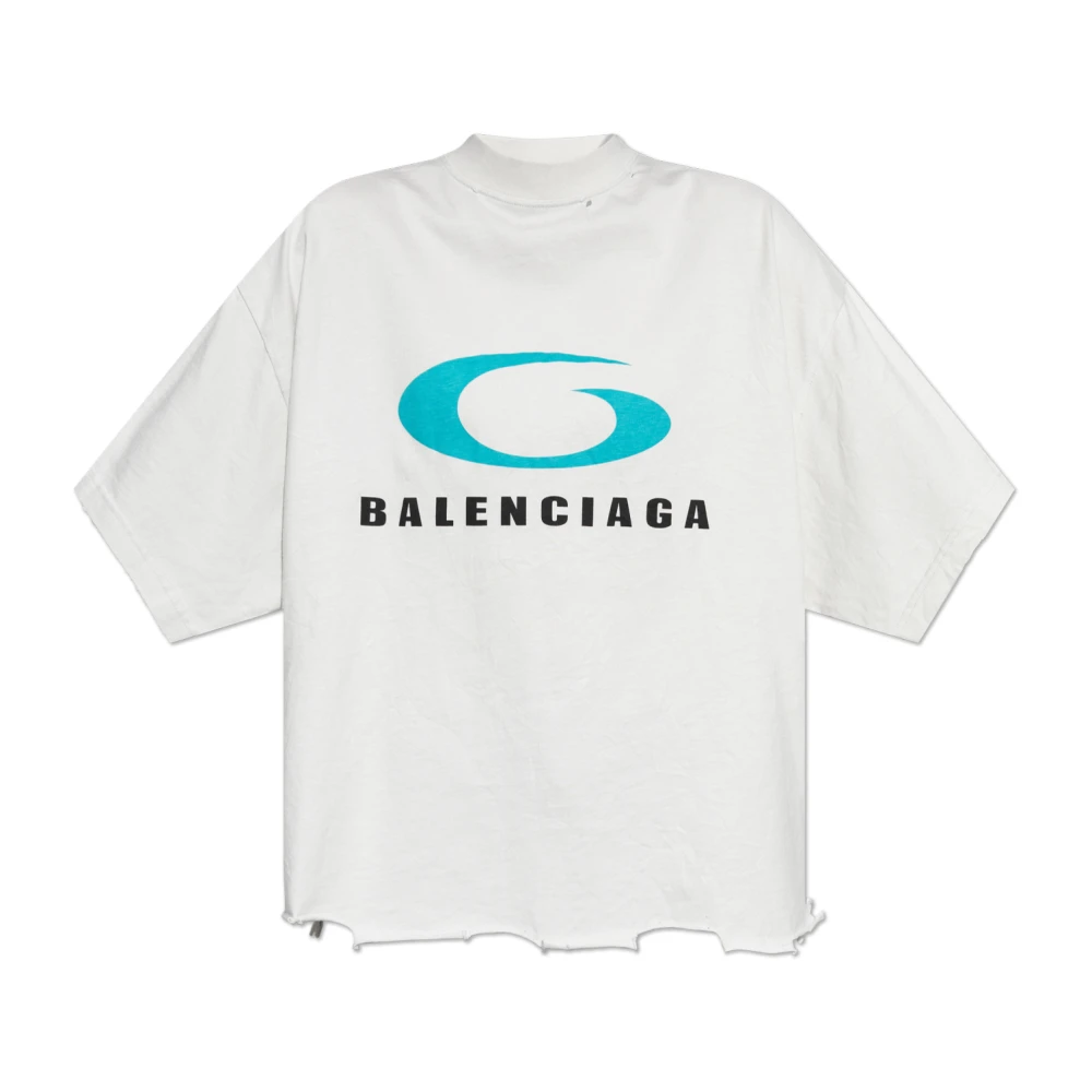 Balenciaga Loop Sports Icon Cropped T-shirt White Dames
