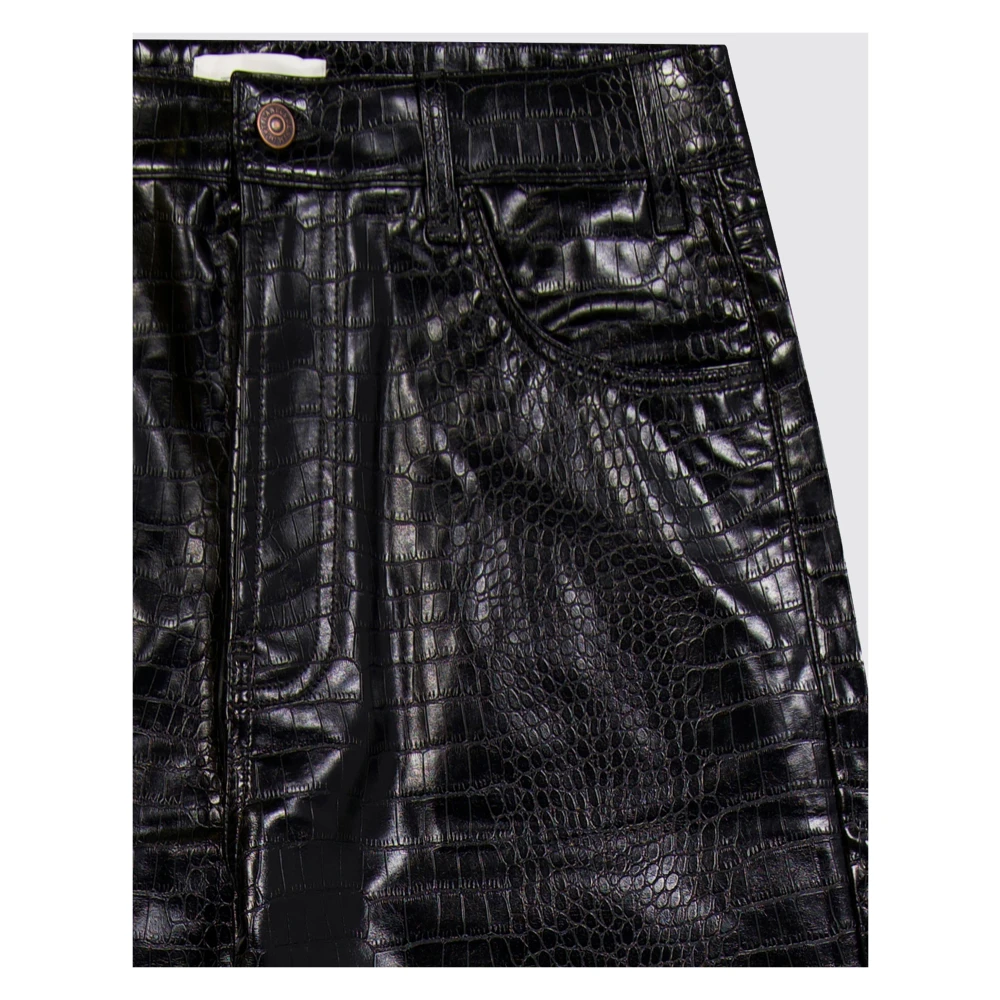 Laneus Cocco Leren Broek Regular Fit Italië Black Heren