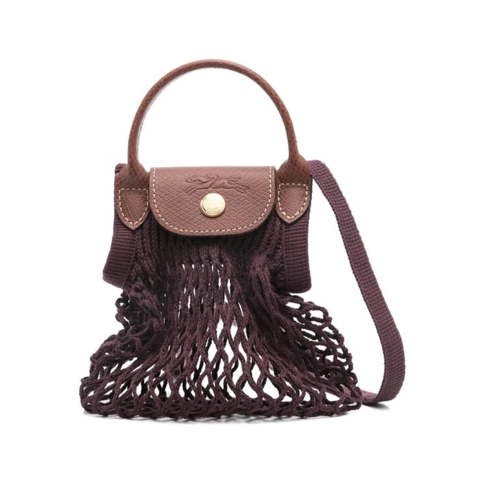 Longchamp Paarse Mesh Design Omslag Schoudertas Purple Dames