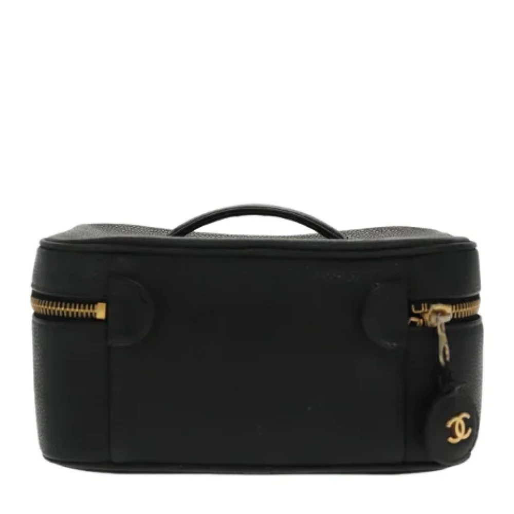 Chanel Vintage Pre-owned Leather pouches Black Dames