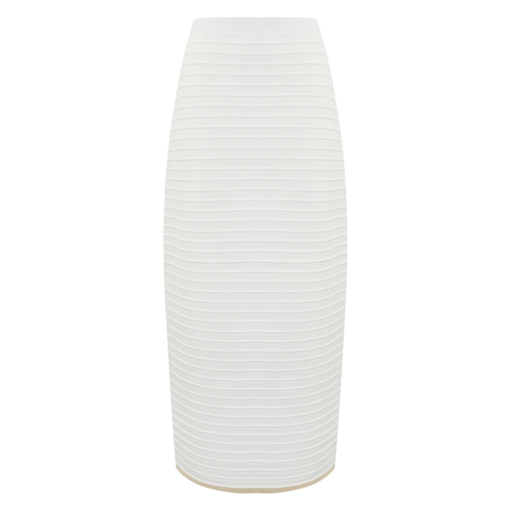 Liviana Conti Geborduurde Midi Rok in Wit Gerst White Dames
