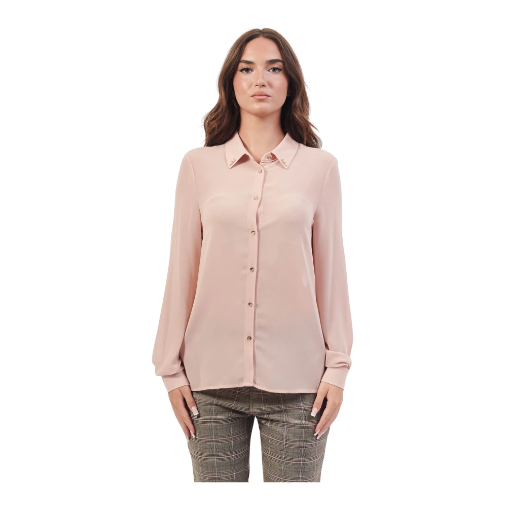 Fracomina Roze Georgette Klassieke Blouse Pink Dames