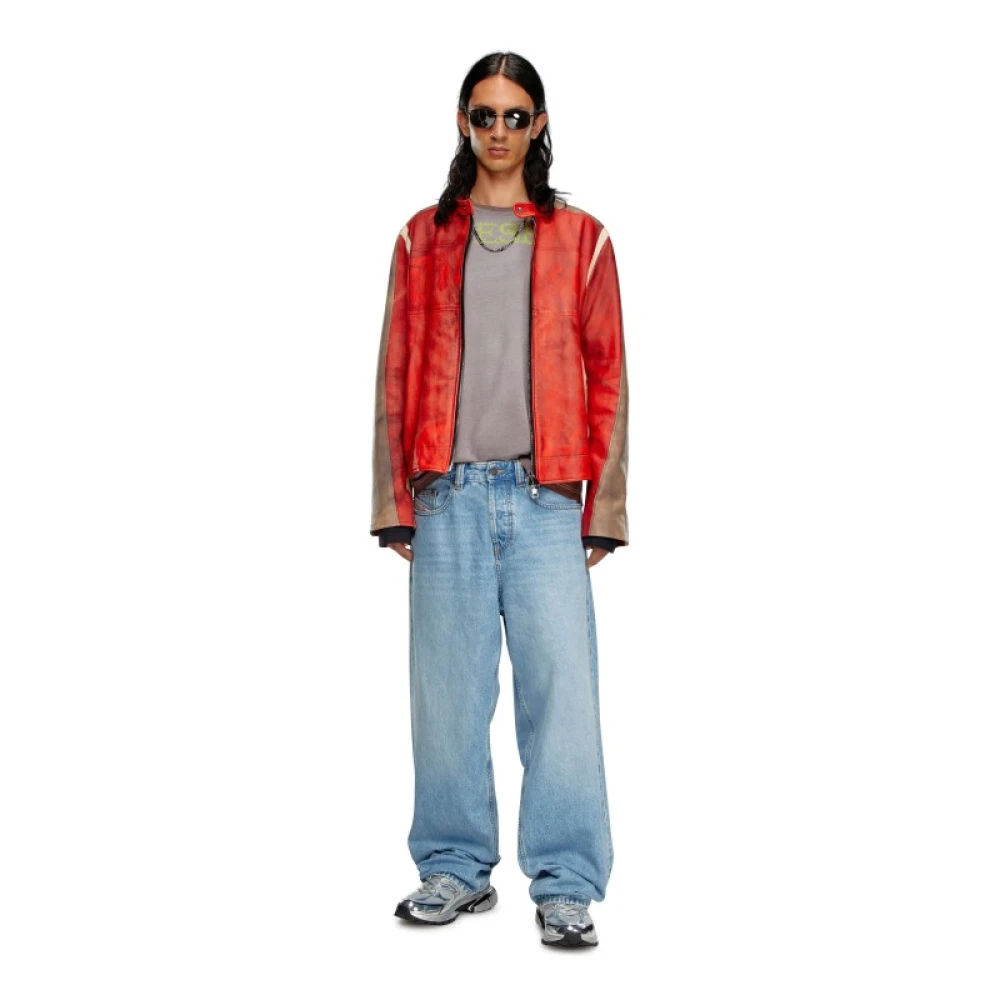 Diesel Wijde Spijkerbroek met Lage Taille Blue Heren