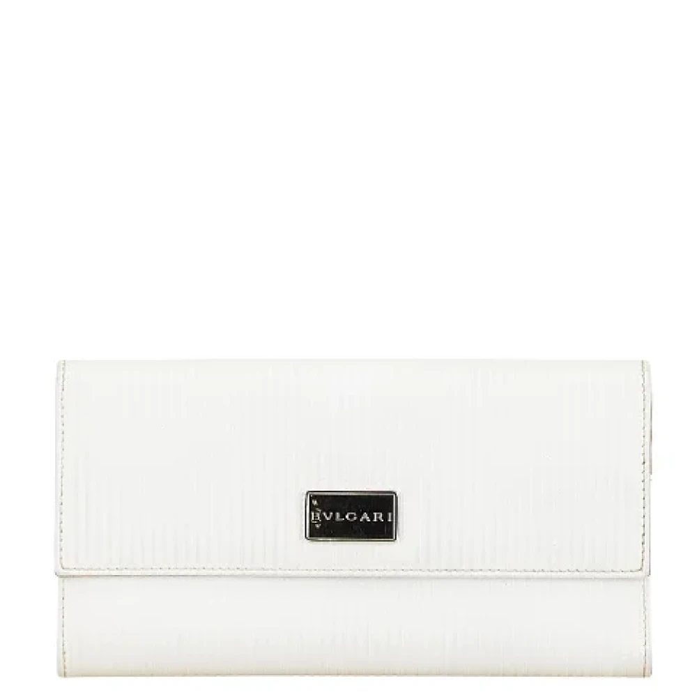 Bvlgari Vintage Pre-owned Leather wallets White Dames