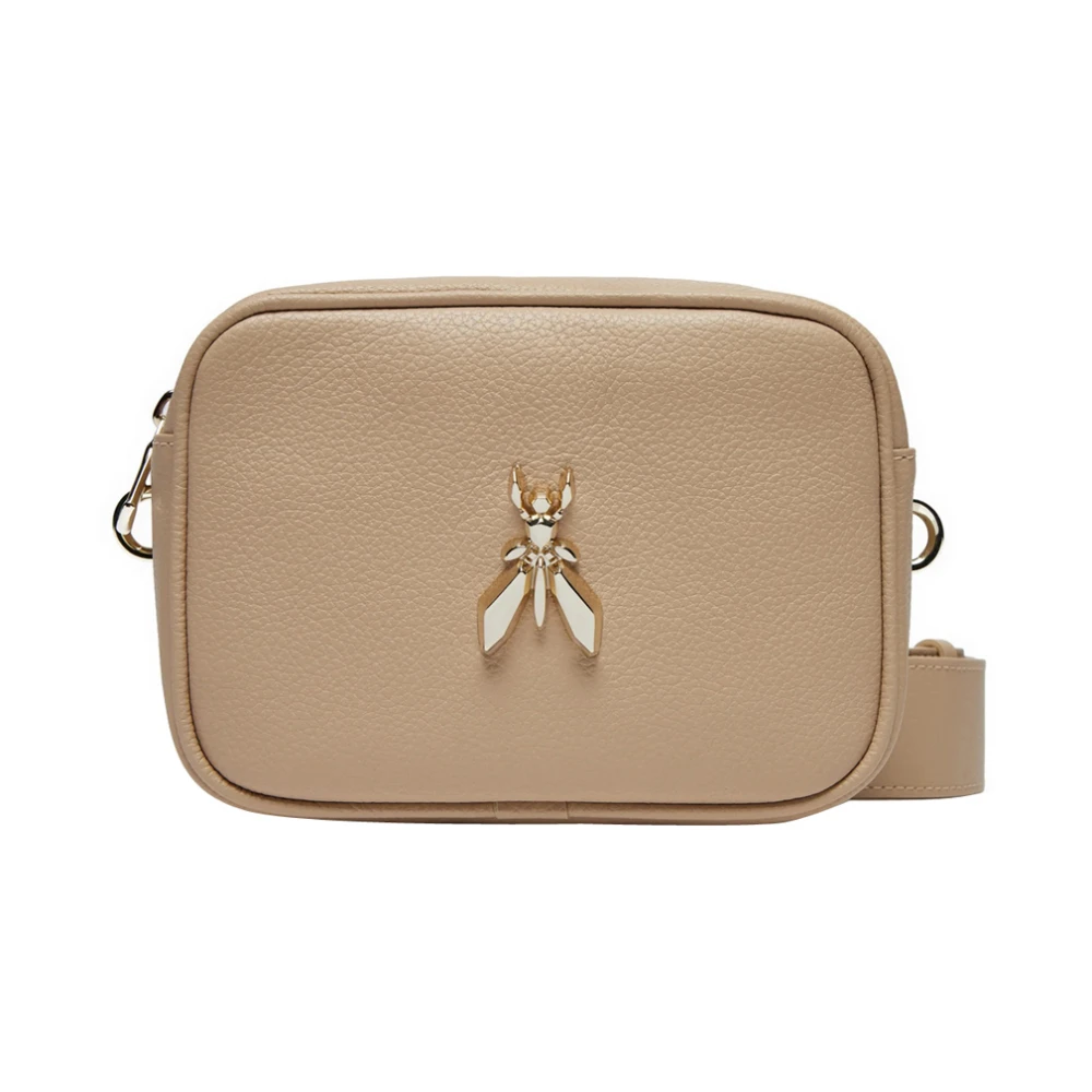 PATRIZIA PEPE Fly Camera Tas van Zacht Kalfsleer Beige Dames