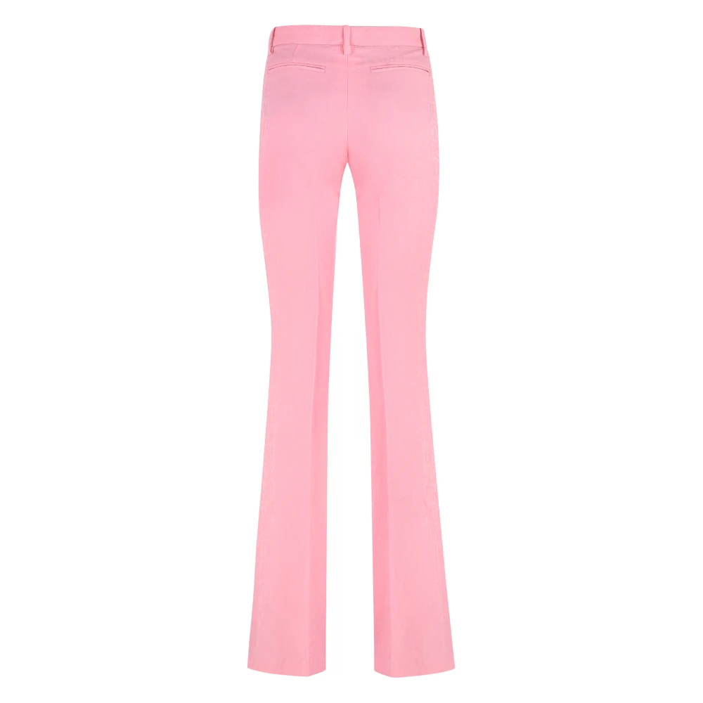 Versace Wollen broek met uitlopende zoom Pink Dames