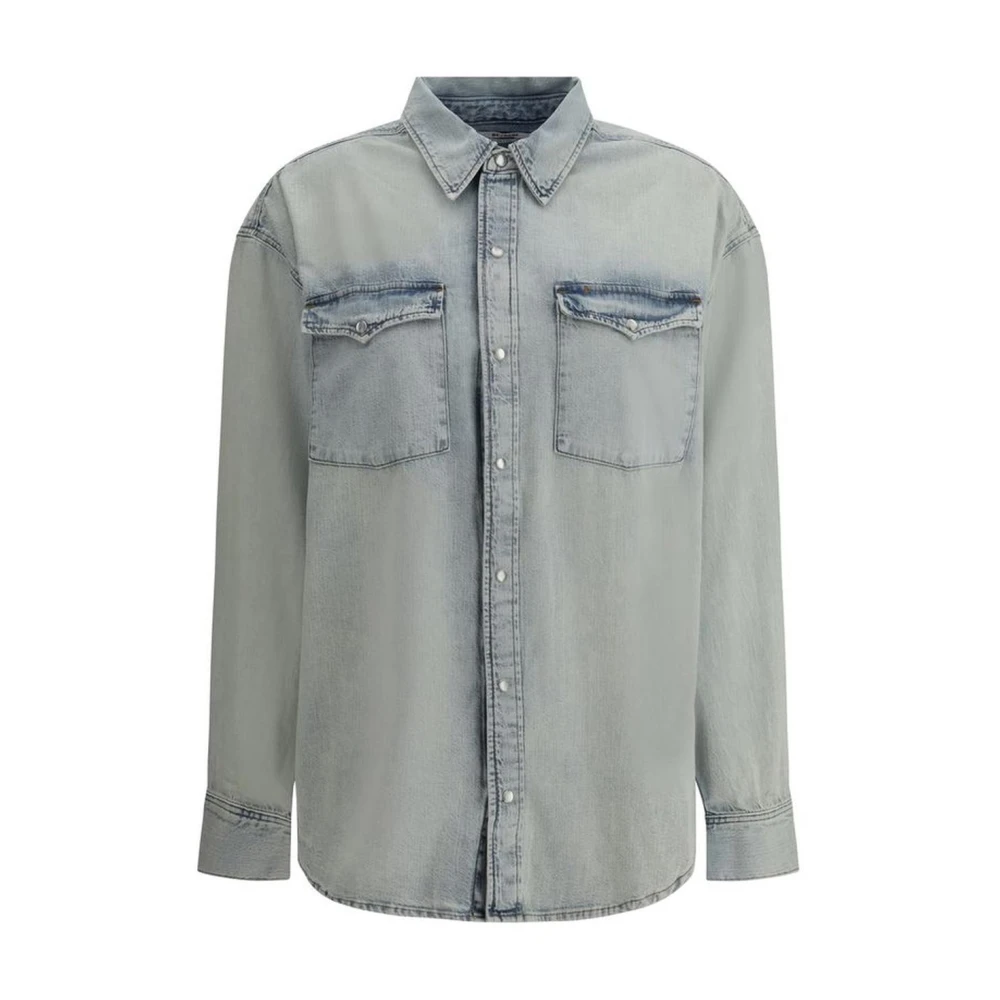 Re Done Denim Shirt met Klassieke Kraag Blue Dames