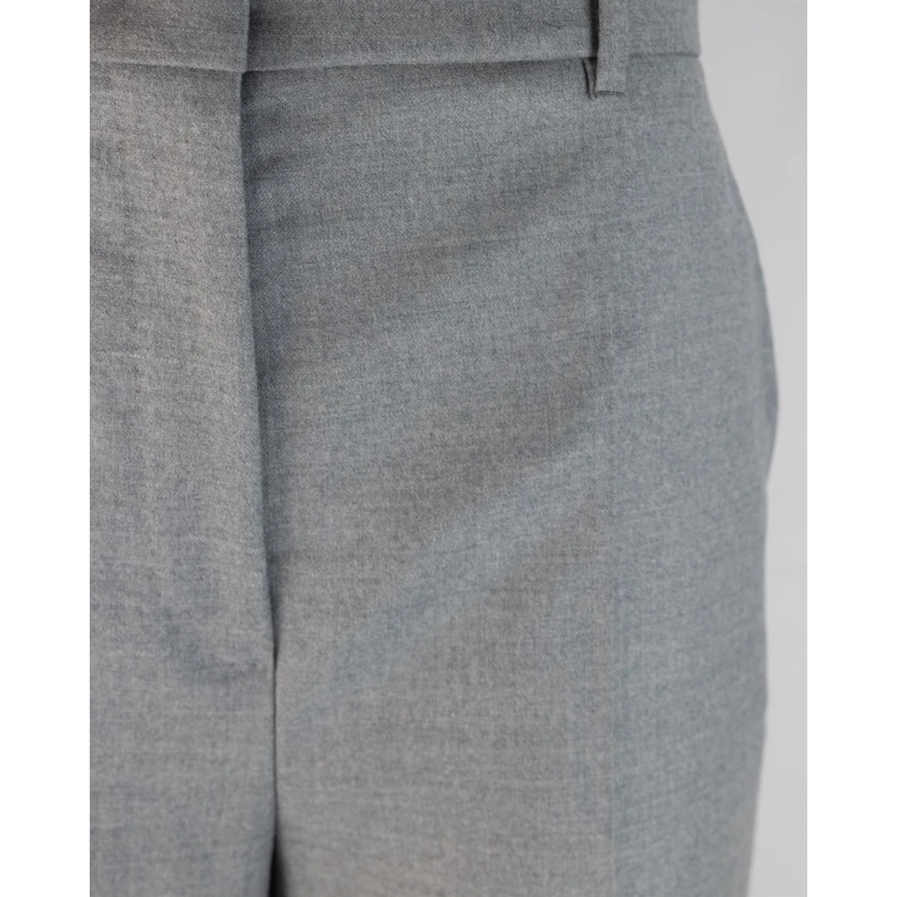 Max Mara Studio Grijze wollen broek met rits Gray Dames