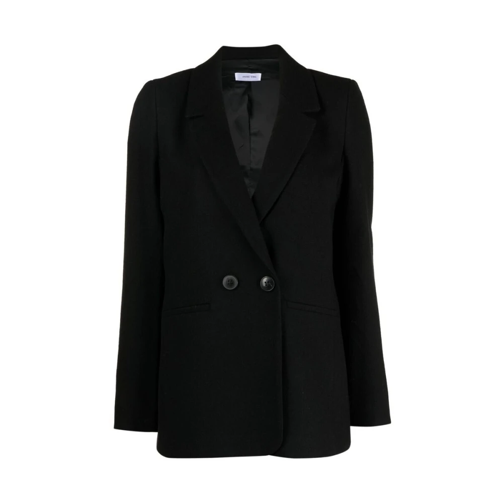 Anine Bing Zwarte Wolmix Kaia Blazer Jas Black Dames