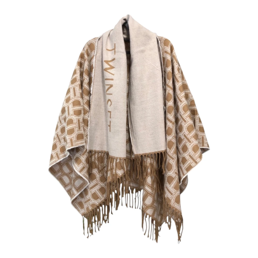 Twinset Stilren Poncho för Trendiga Looks Brown, Dam