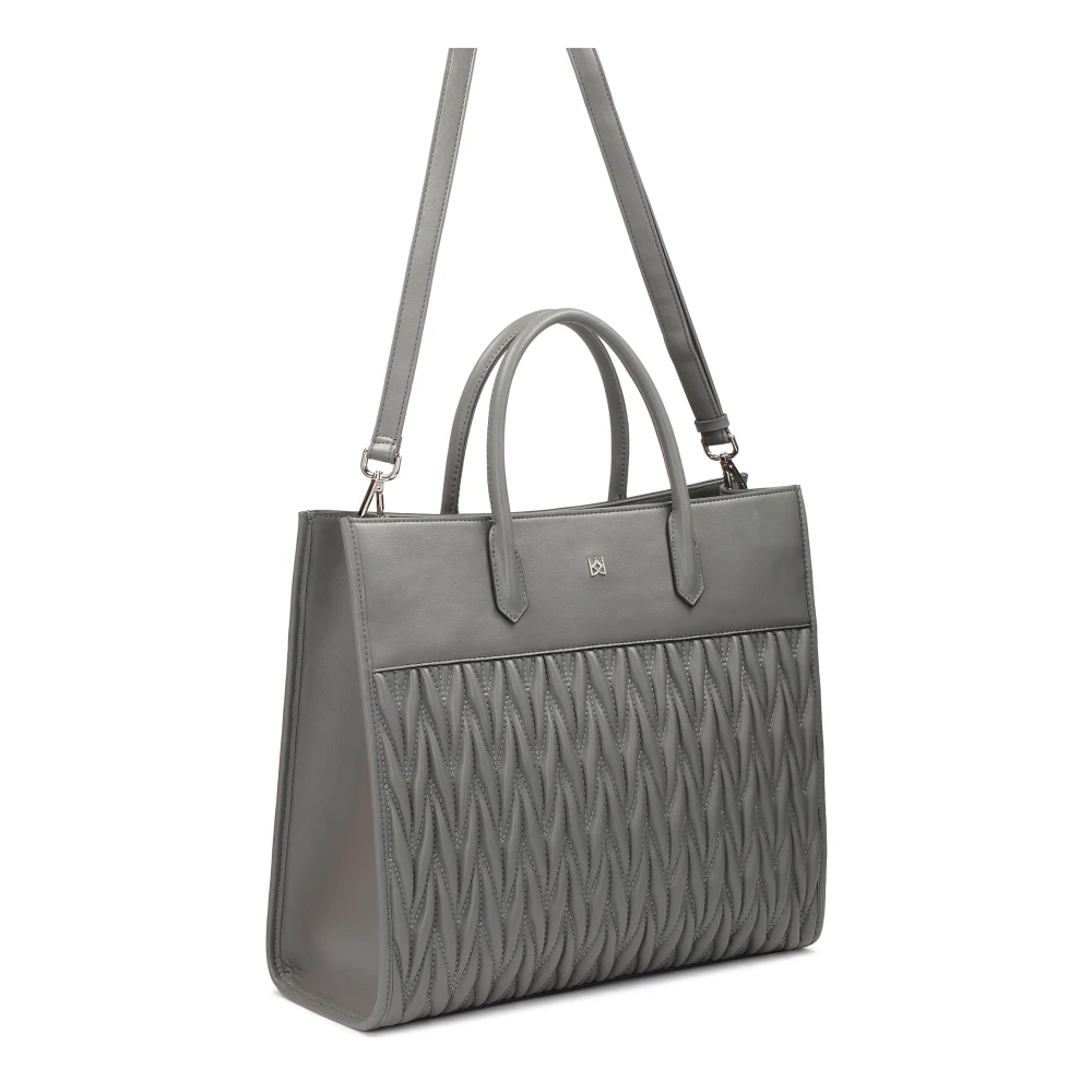 Kazar Grote grijze handtas met handvatten en gewatteerd lichaam Gray Dames