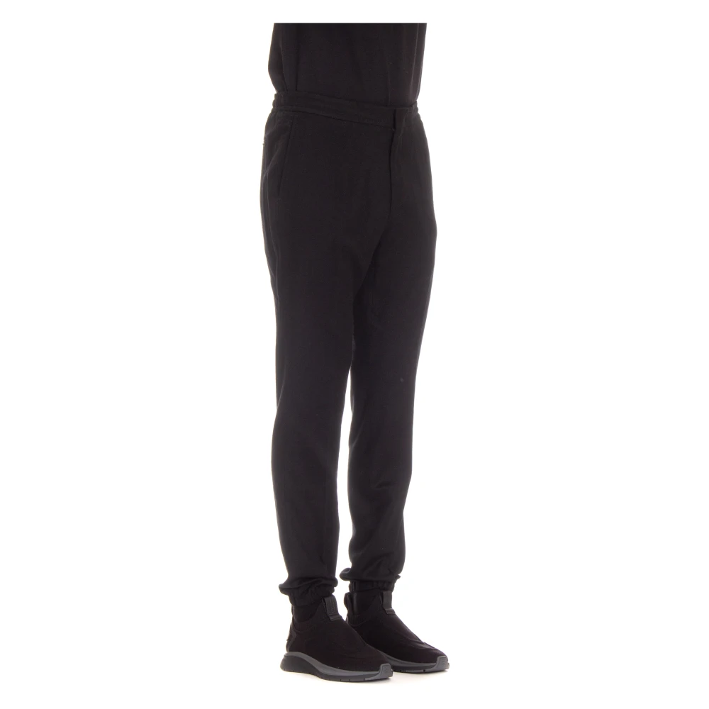 Ermenegildo Zegna Zwarte broek met elastische taille Black Heren