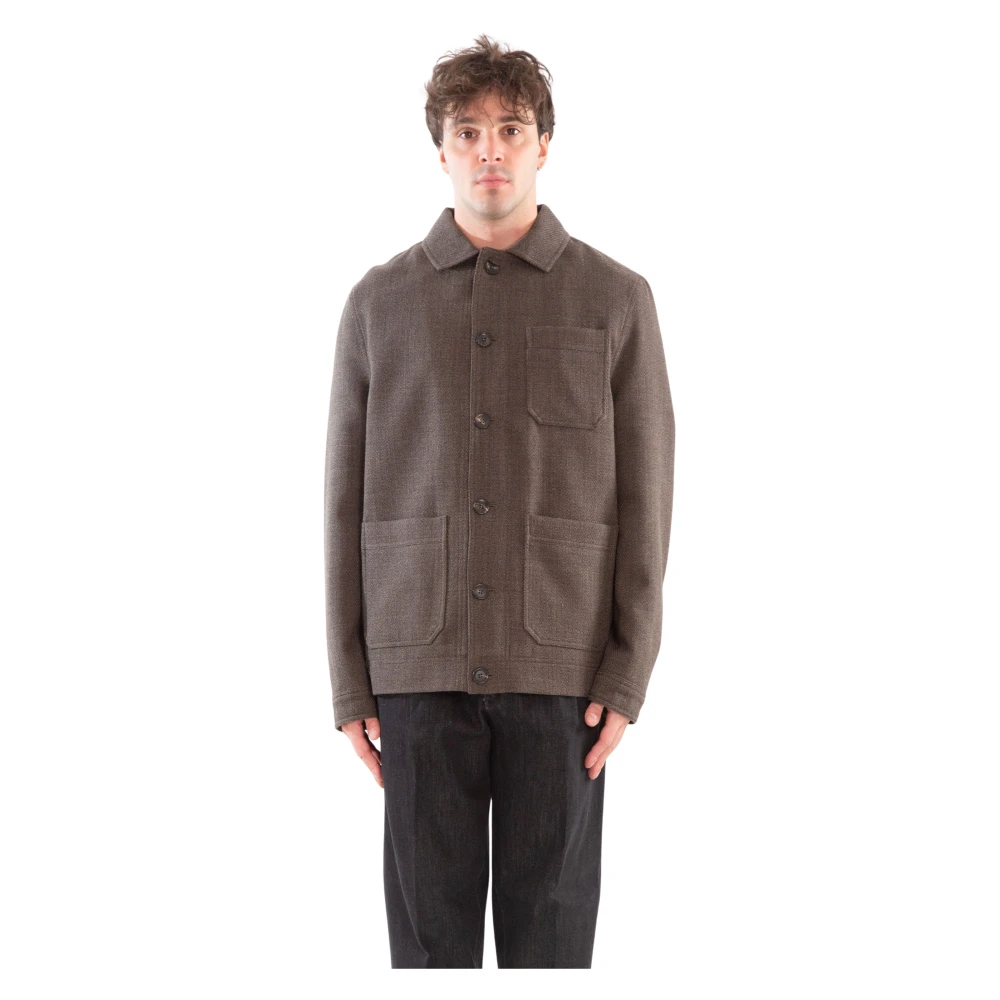 Circolo 1901 Herringbone Wool Work Jacket Gray Heren