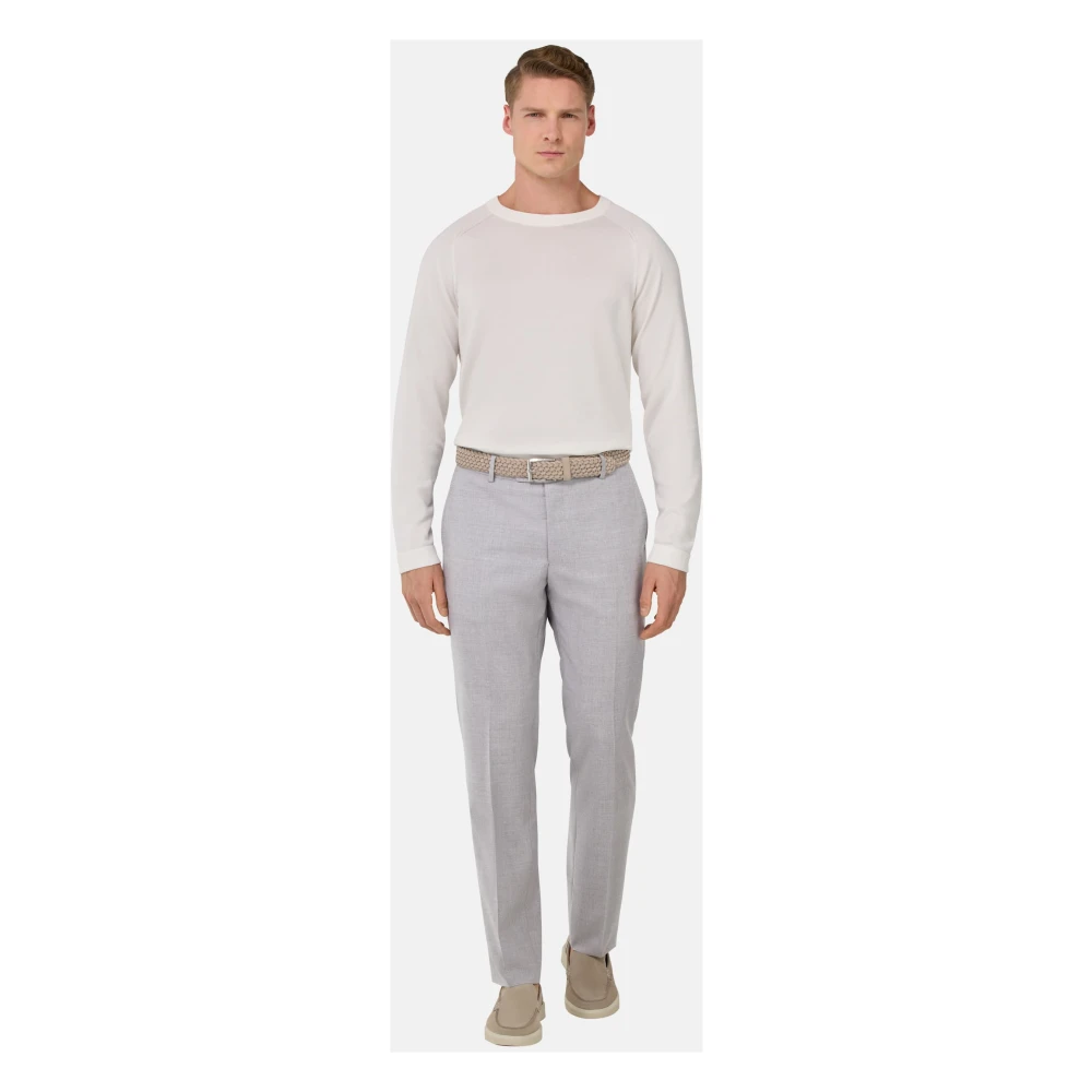 Boggi Milano B Aria B Aria Pure Wool Broek Gray Heren