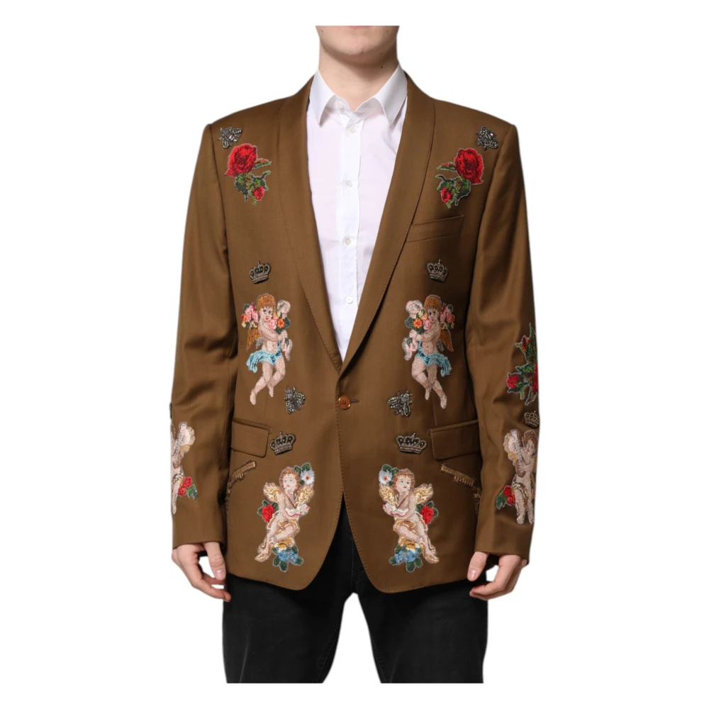 Dolce & Gabbana Men's Brown Single Breasted Coat Blazer