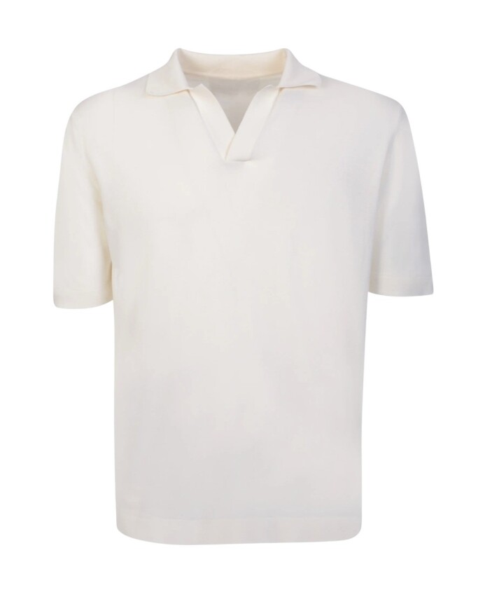 polo-blanc-a-col-en-v