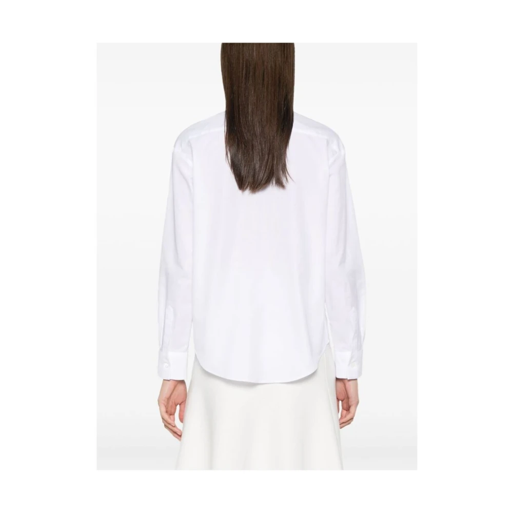 Mazzarelli Witte Katoenen Knopen Hemd White Dames