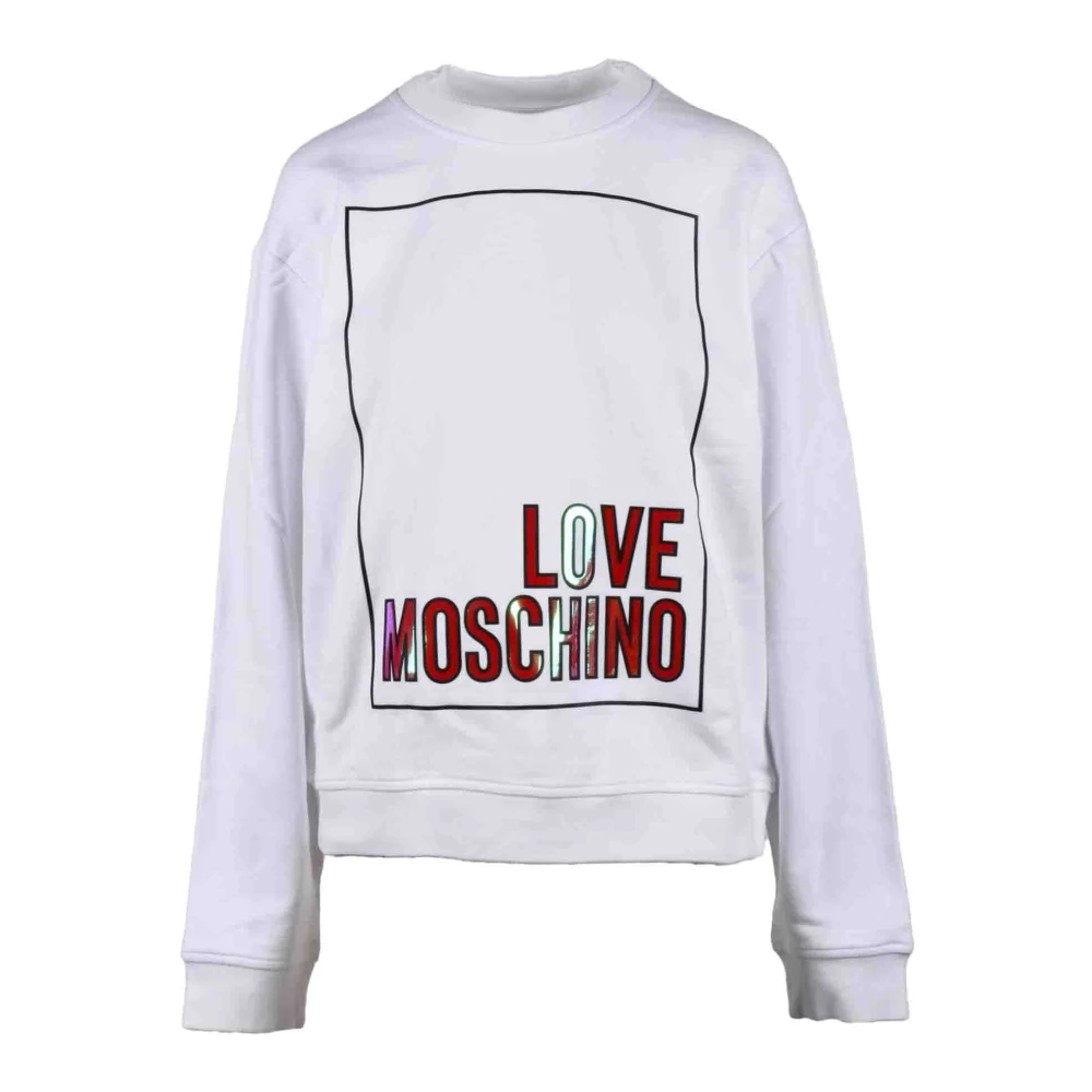Love Moschino Katoenen Gebreide Trui White Dames