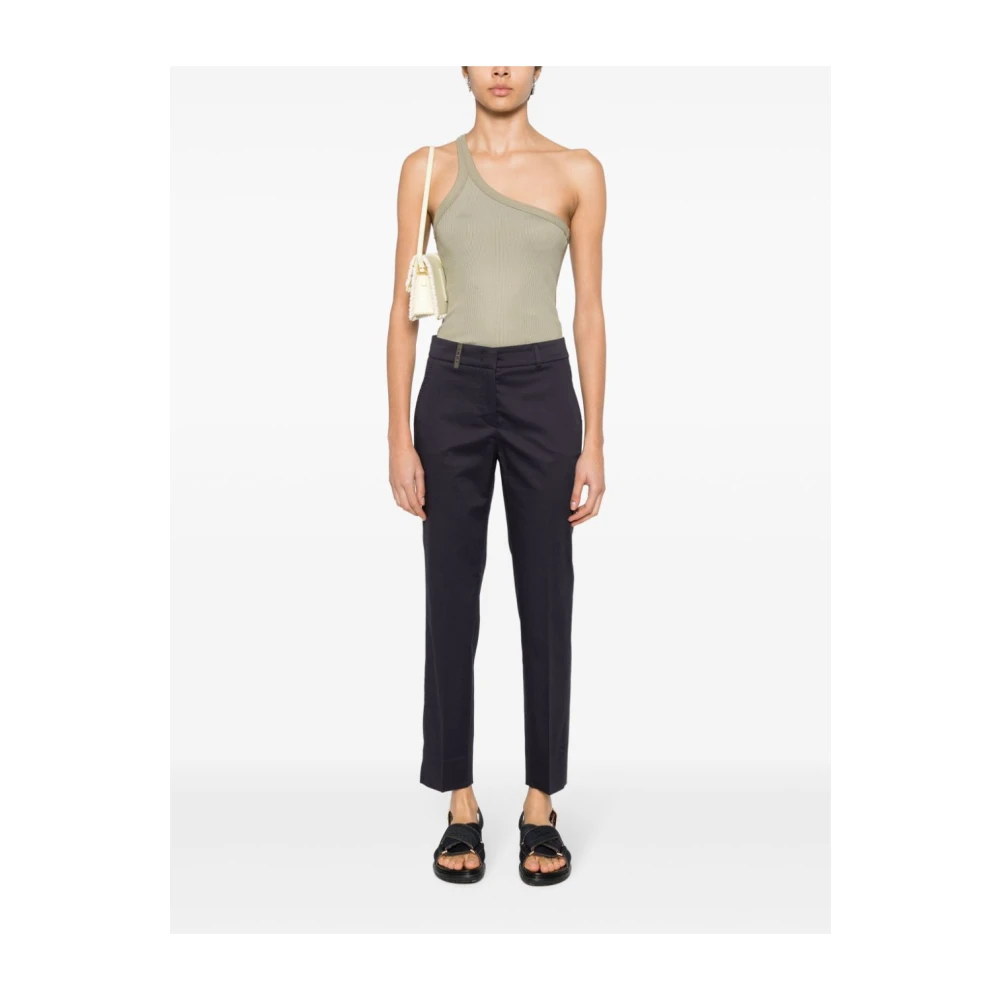 PESERICO Blauwe Op Maat Gemaakte Broek Elegant Zakken Blue Dames