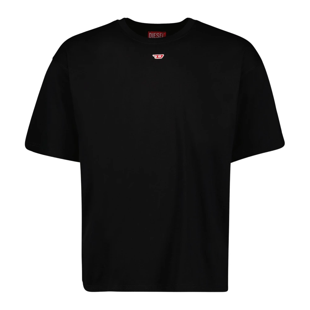 Diesel Zwarte T-shirts en Polos met D-patch Black Heren