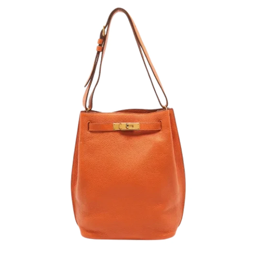 Hermès Vintage Pre-owned Leather handbags Orange Dames