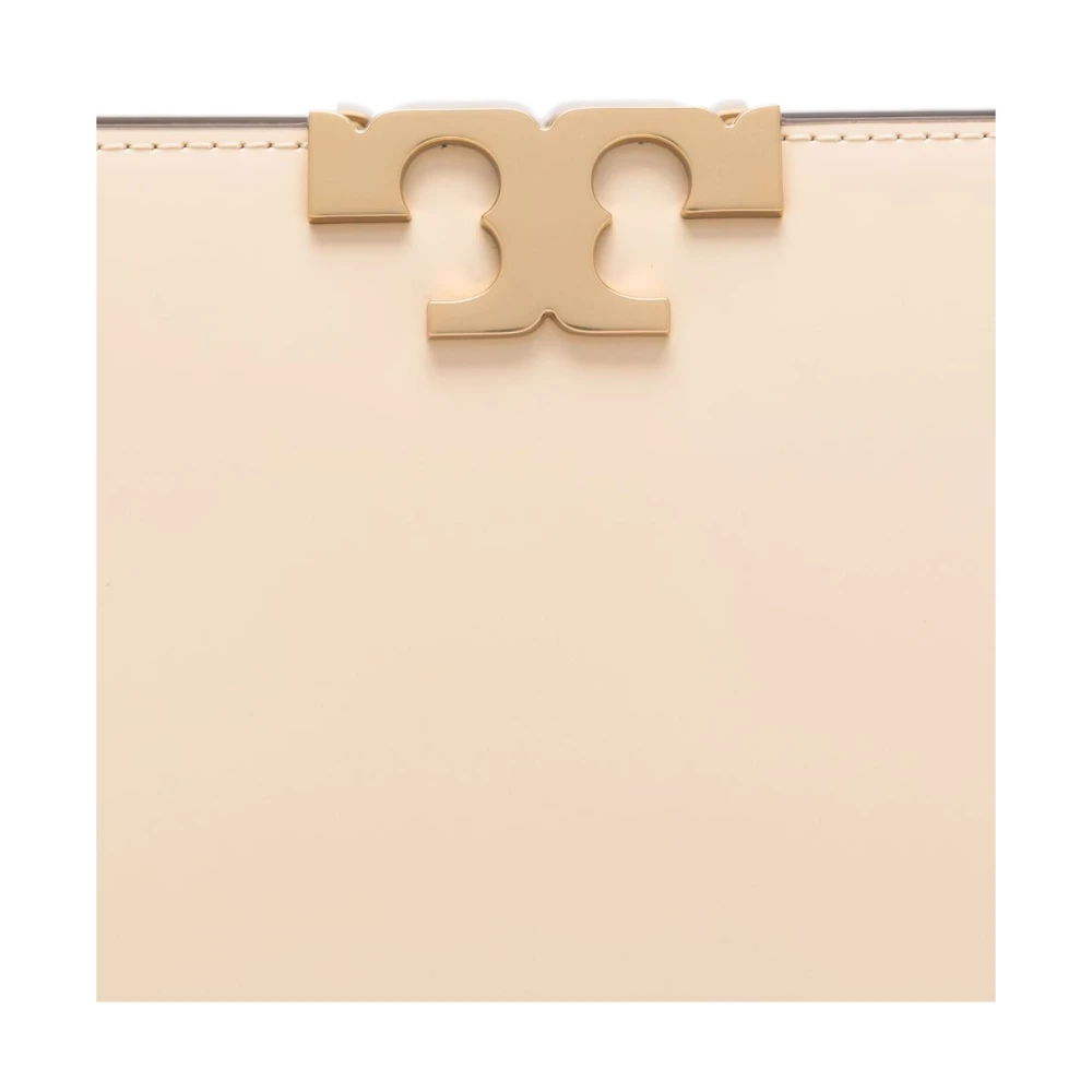 TORY BURCH Geborstelde leren handtas met antiek goud hardware Beige Dames