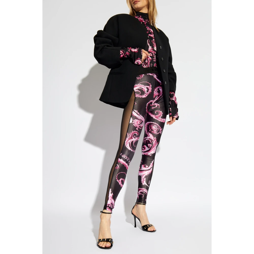 Versace Jeans Couture Leggings met een patroon Black Dames