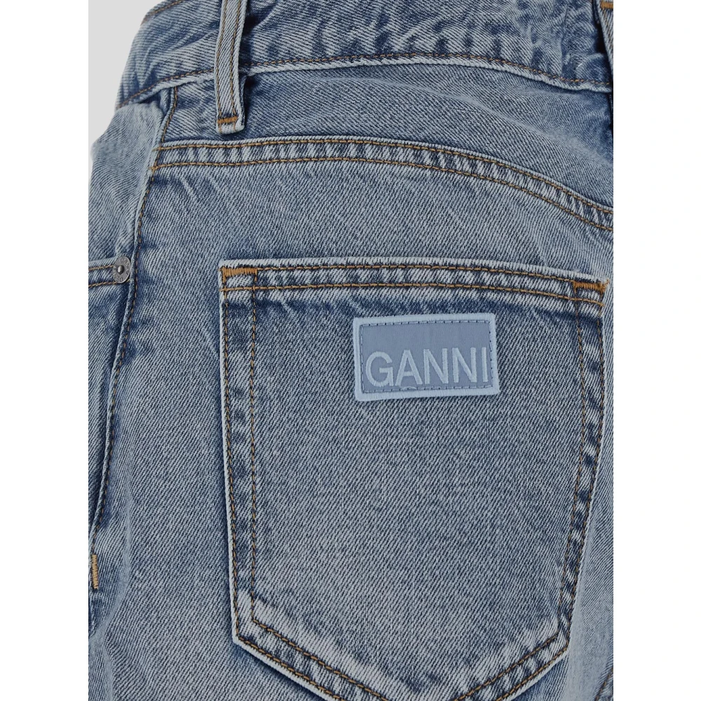 Ganni Wide Jeans Blue Dames